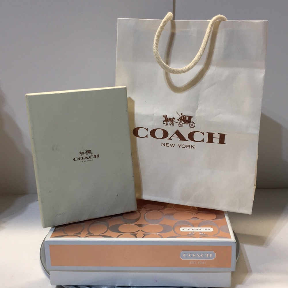 Coach Three piece miscellaneous items. Two boxes & One Paper bag